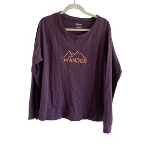 Columbia Women XXL Burgundy Terry Raglan Sleeves Outdoor Wander Sweatshirt